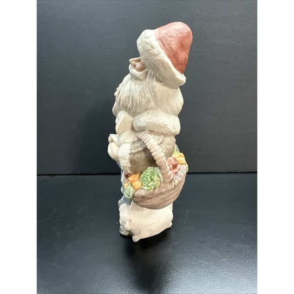 Christmas Hand Painted Atlantic Mold Ceramic Santa W Farm Animals 10" - Picture 2 of 8